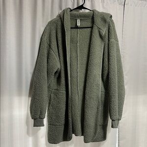 Olive Green Women's Sherpa Jacket
